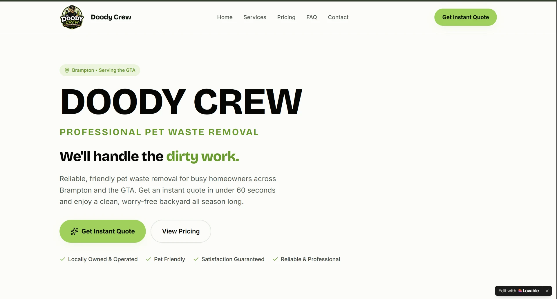 Doody Crew website preview